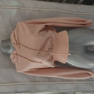 Crop hoodie, dusty pink, 'snatched' waist, size S, no tags